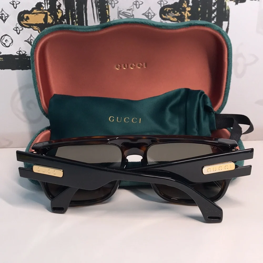 New Authentic Gucci Tortoise Shell Sunglasses GG0664s 004